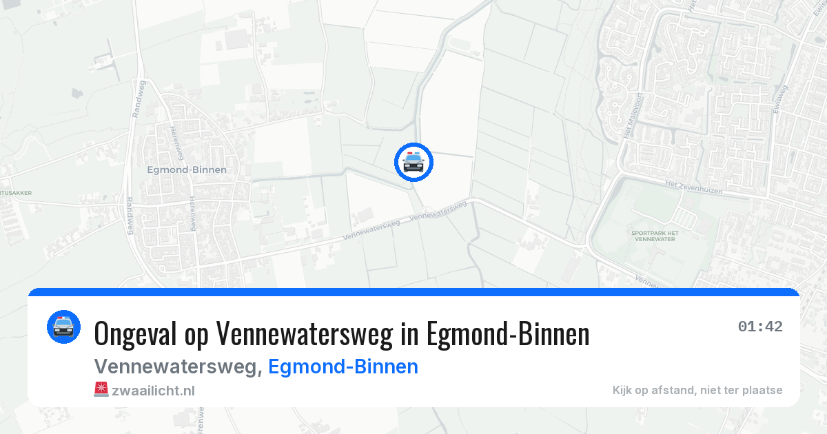 Ongeval op Vennewatersweg in Egmond-Binnen — 1 aug 2026