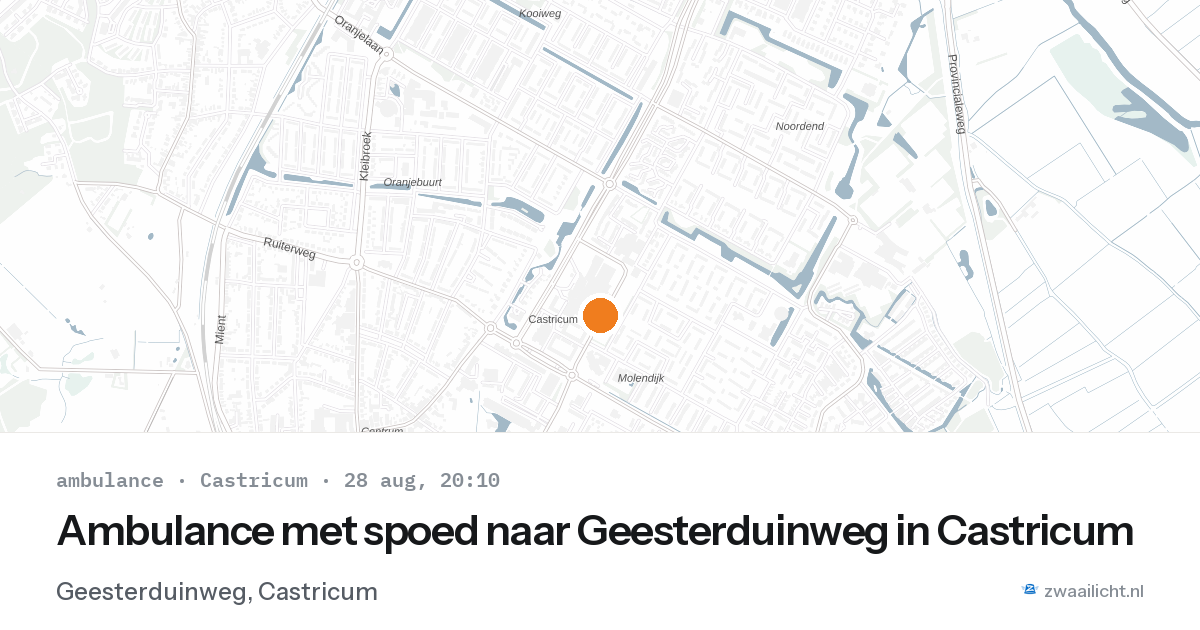 Ambulance met spoed naar Geesterduinweg in Castricum — 28 aug 2026