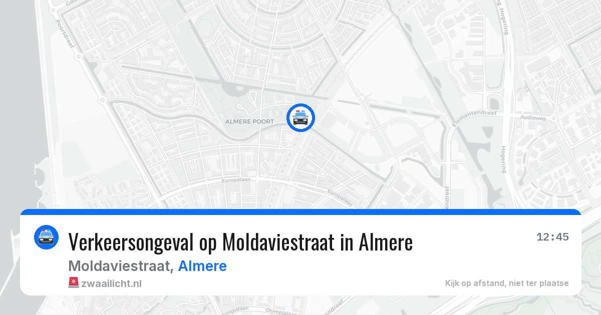 Verkeersongeval op Moldaviestraat in Almere — 3 mei 2026