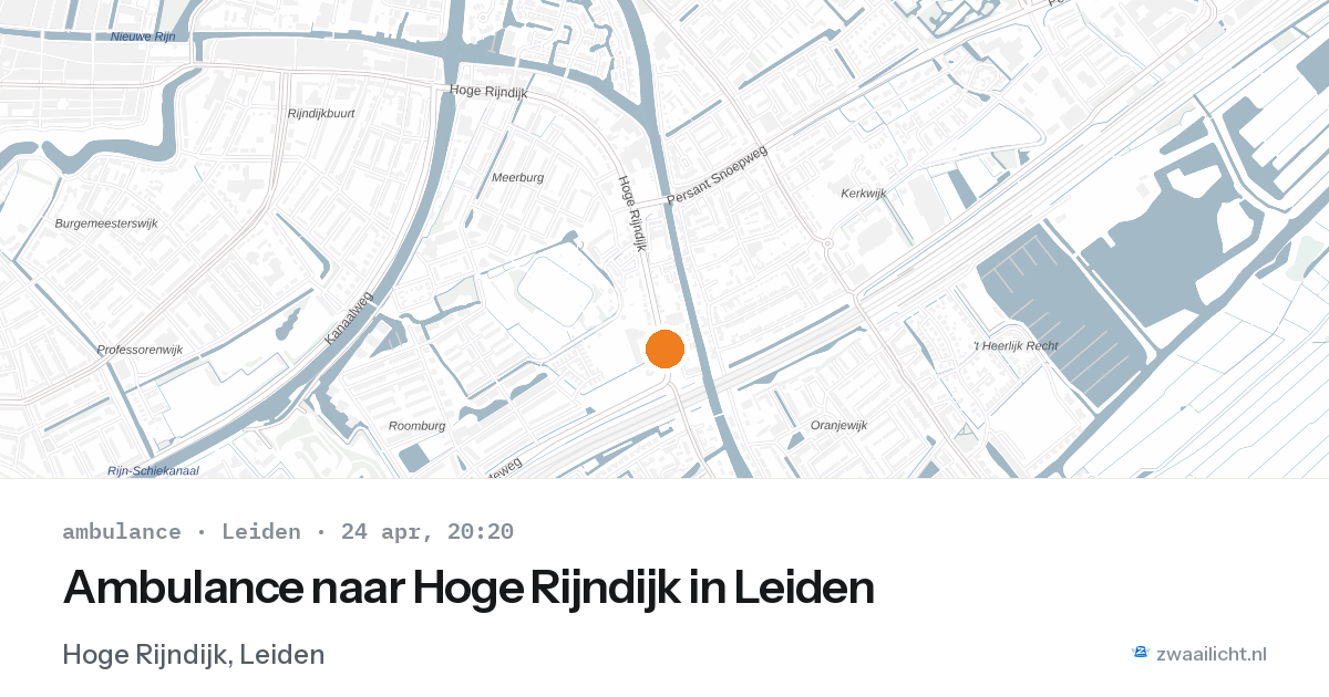 Ambulance naar Hoge Rijndijk in Leiden — 24 apr 2026