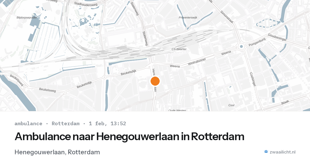 Ambulance naar Henegouwerlaan in Rotterdam — 1 feb 2026