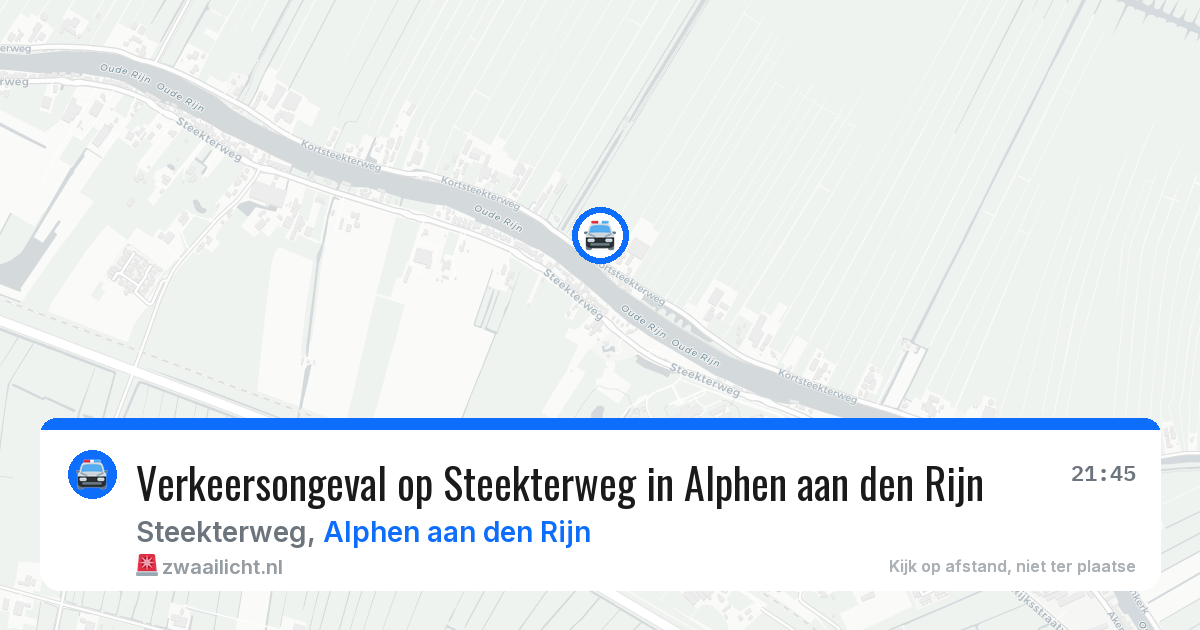 Verkeersongeval op Steekterweg in Alphen aan den Rijn — 6 aug 2026