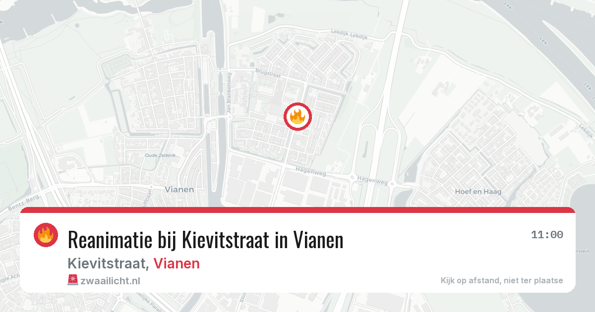 Reanimatie bij Kievitstraat in Vianen — 23 mrt 2026