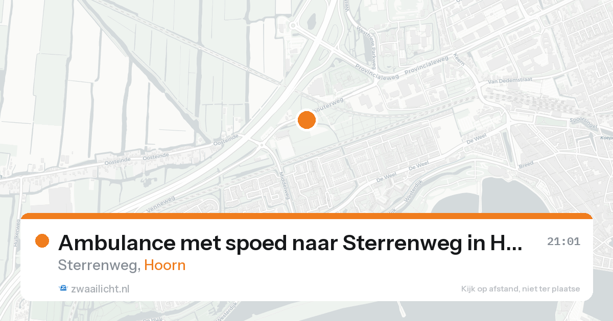 Ambulance met spoed naar Sterrenweg in Hoorn — 16 aug 2026