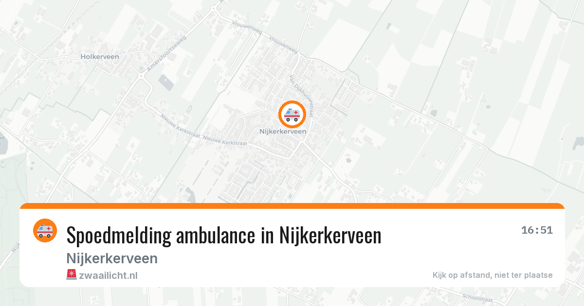 Spoedmelding ambulance in Nijkerkerveen — 10 aug 2026