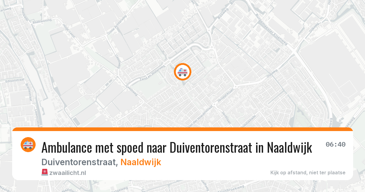 Ambulance met spoed naar Duiventorenstraat in Naaldwijk — 15 aug 2026