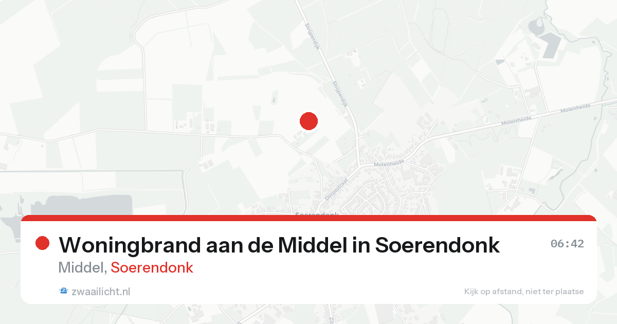 Woningbrand aan de Middel in Soerendonk — 21 aug 2026