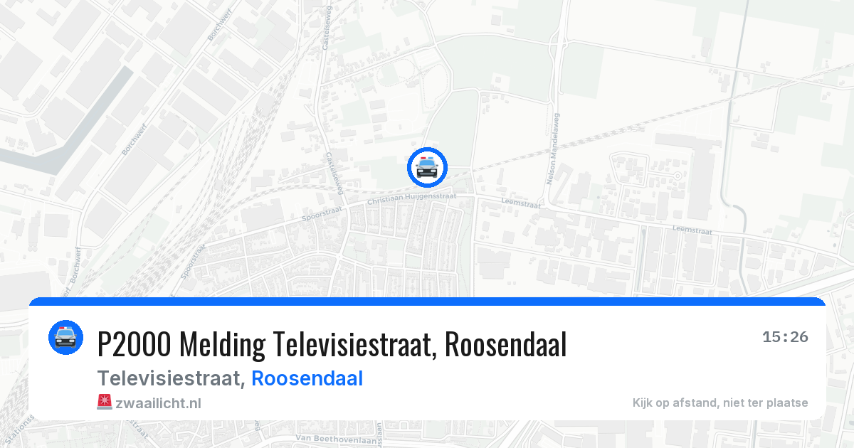 P2000 Melding Televisiestraat, Roosendaal — 17 mrt 2026