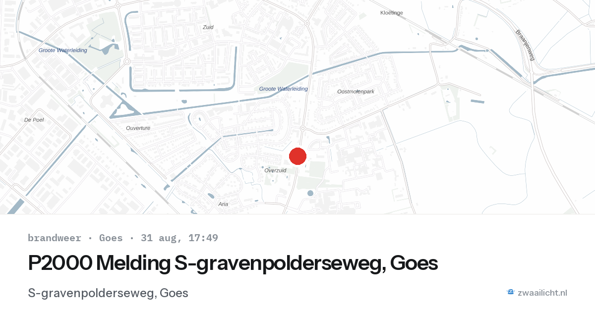 P2000 Melding S-gravenpolderseweg, Goes — 31 aug 2026