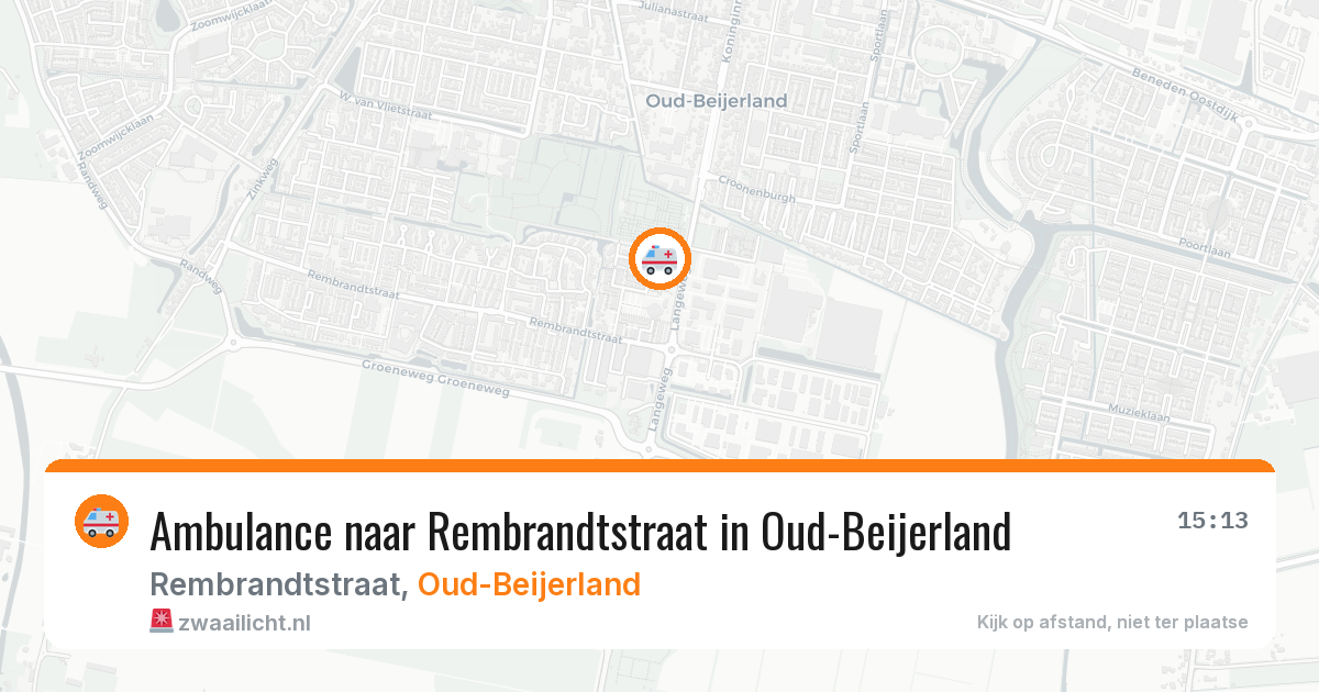 Ambulance naar Rembrandtstraat in Oud-Beijerland — 3 jul 2026