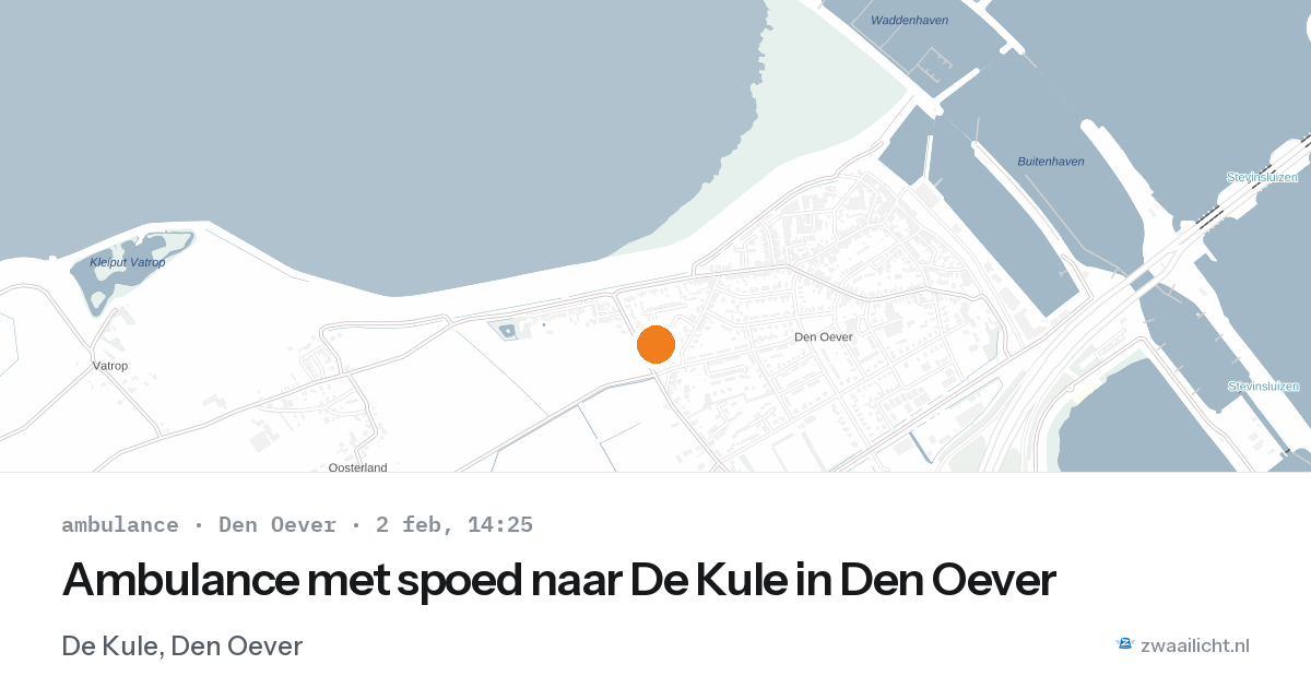Ambulance met spoed naar De Kule in Den Oever — 2 feb 2026