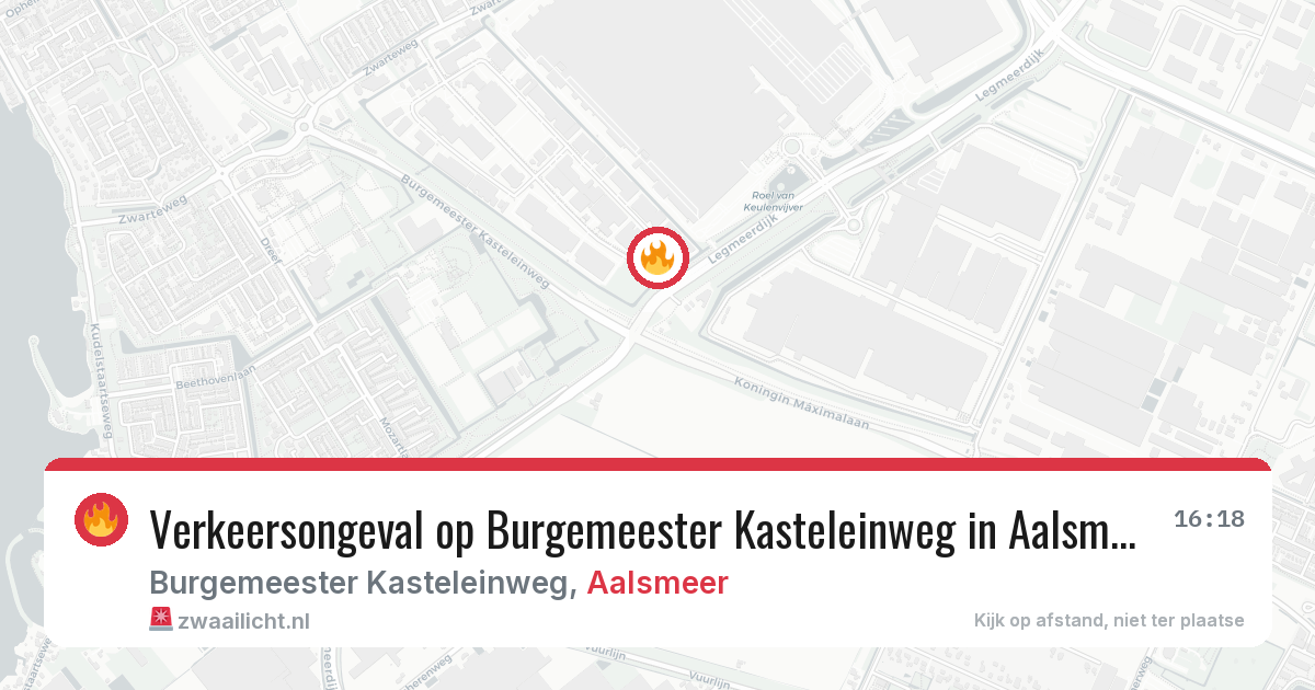 Verkeersongeval op Burgemeester Kasteleinweg in Aalsmeer — 29 jul 2026
