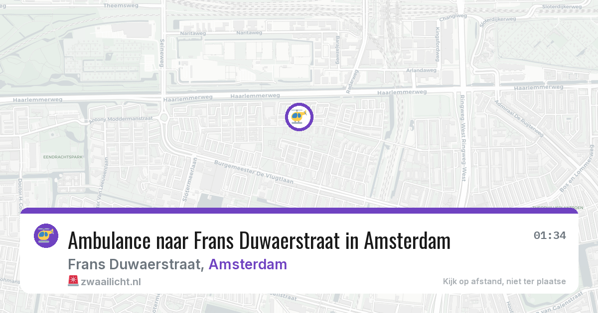 Ambulance naar Frans Duwaerstraat in Amsterdam — 29 jul 2026
