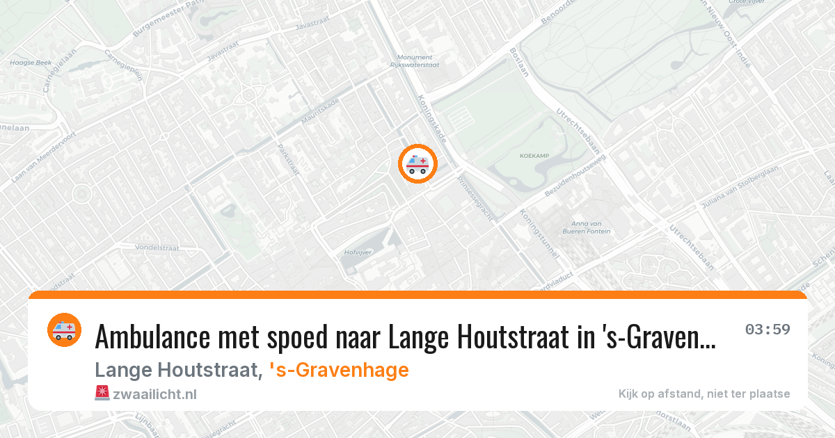 Ambulance met spoed naar Lange Houtstraat in 's-Gravenhage — 27 apr 2026