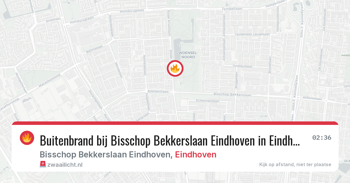 Buitenbrand bij Bisschop Bekkerslaan Eindhoven in Eindhoven — 3 mrt 2026