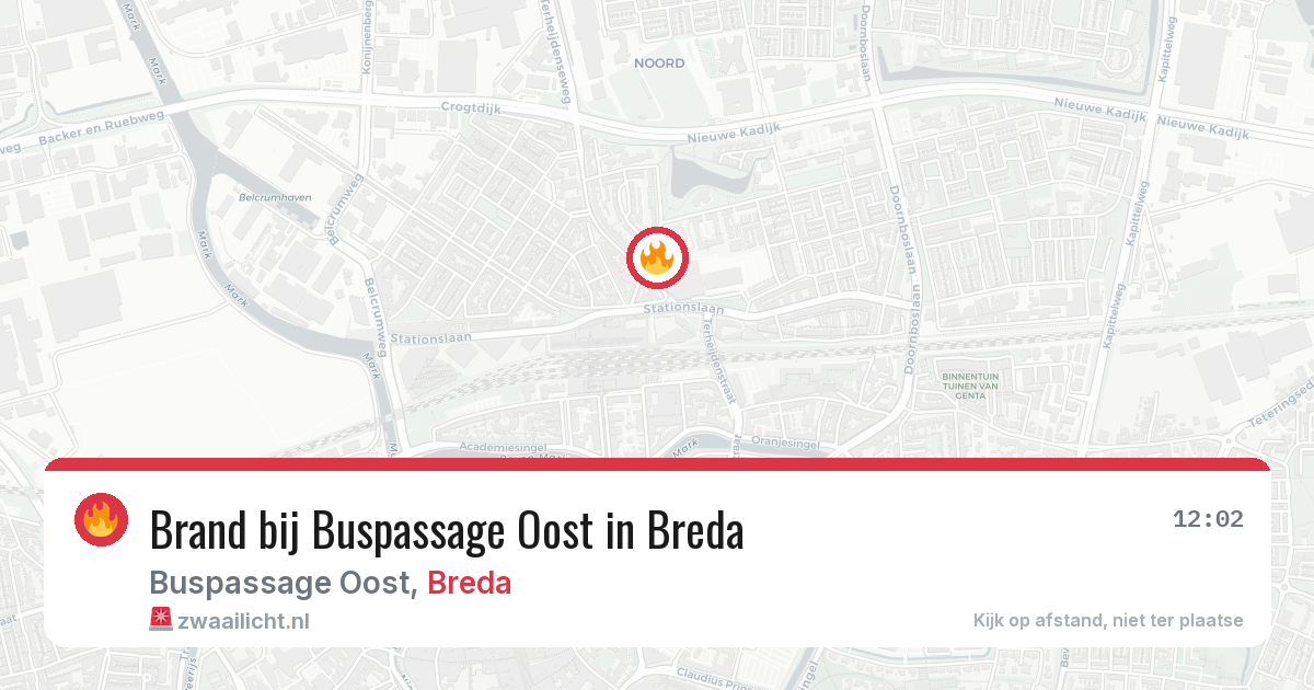 Brand bij Buspassage Oost in Breda — 12 jun 2026