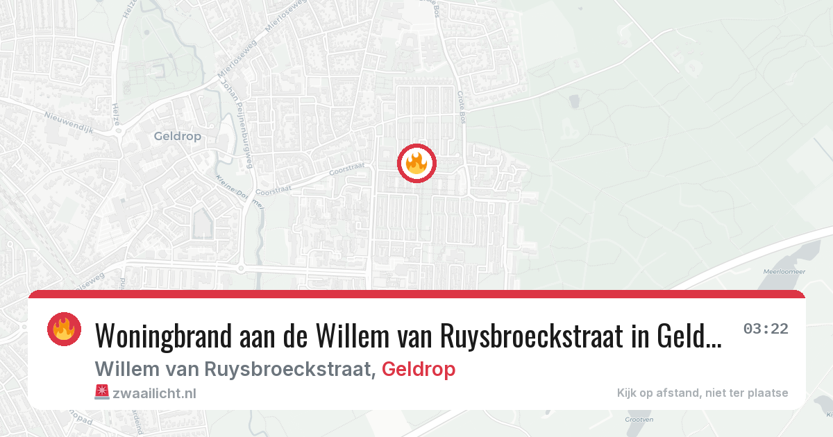Woningbrand aan de Willem van Ruysbroeckstraat in Geldrop — 28 jun 2026