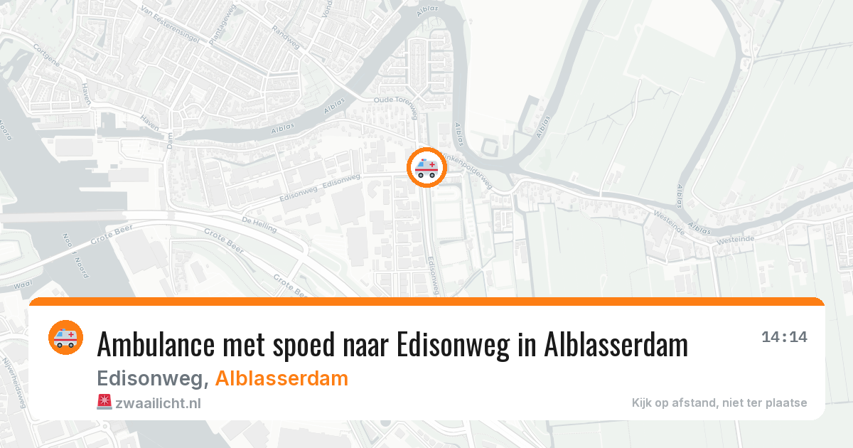 Ambulance met spoed naar Edisonweg in Alblasserdam — 7 mrt 2026