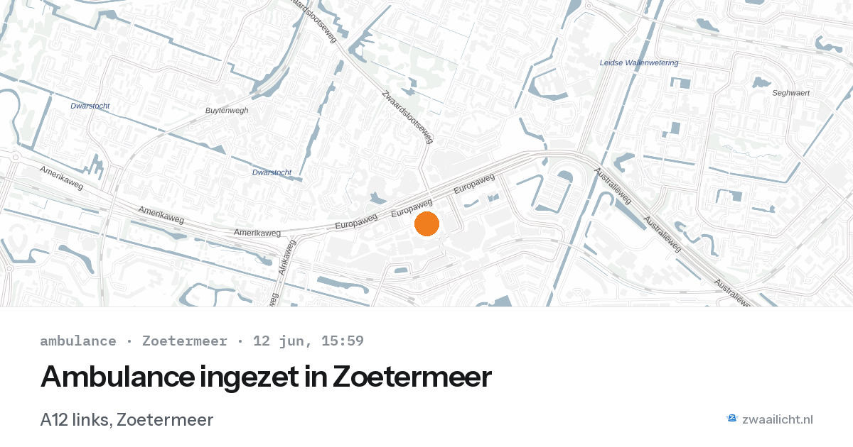Ambulance ingezet in Zoetermeer — 12 jun 2026 | 🚨 Zwaailicht.nl
