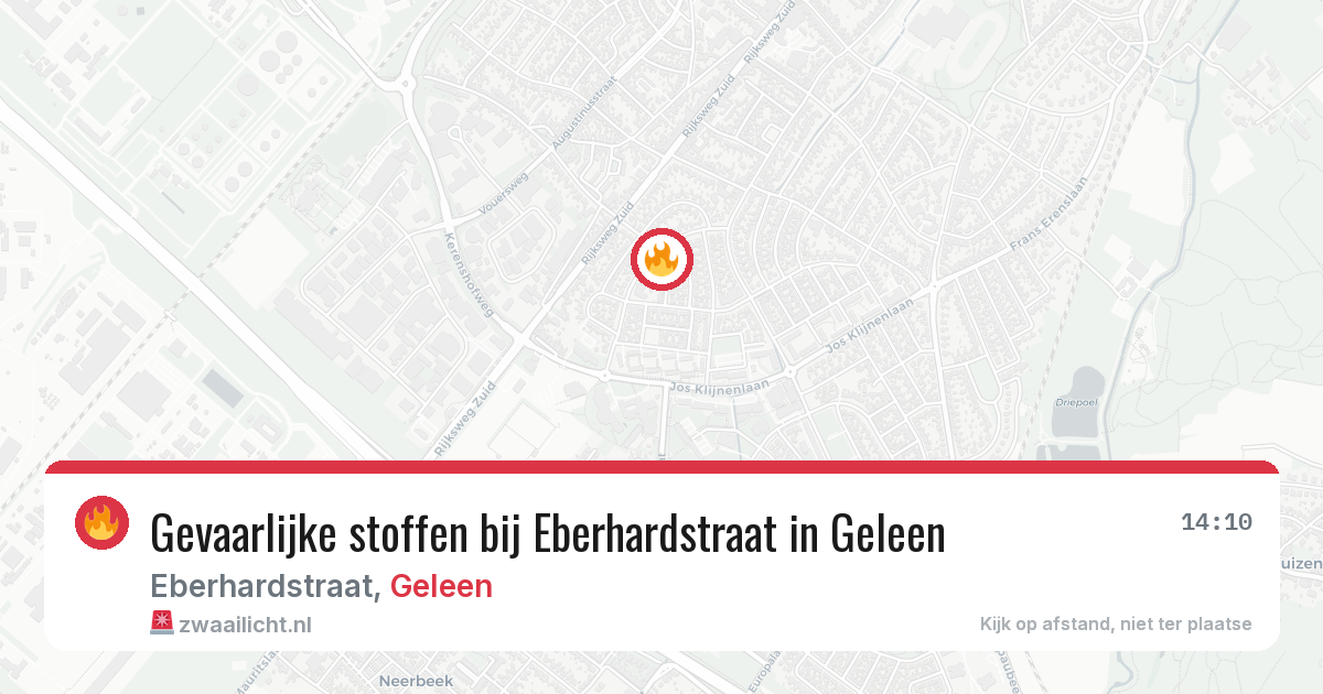 Gevaarlijke stoffen bij Eberhardstraat in Geleen — 14 mrt 2026