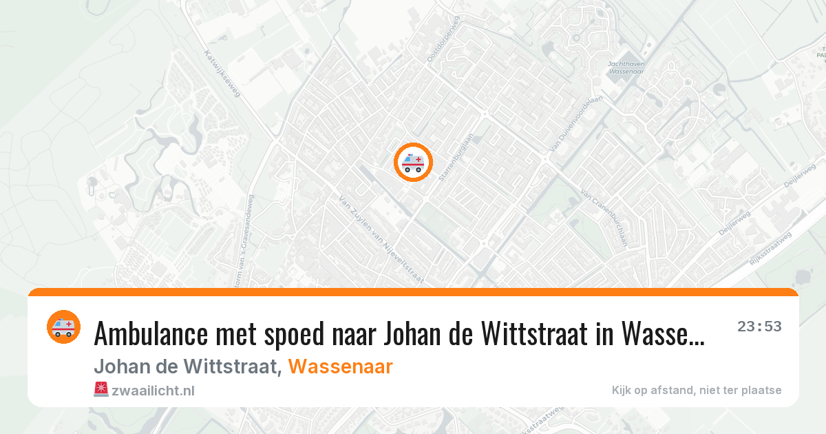 Ambulance met spoed naar Johan de Wittstraat in Wassenaar — 17 mei 2026