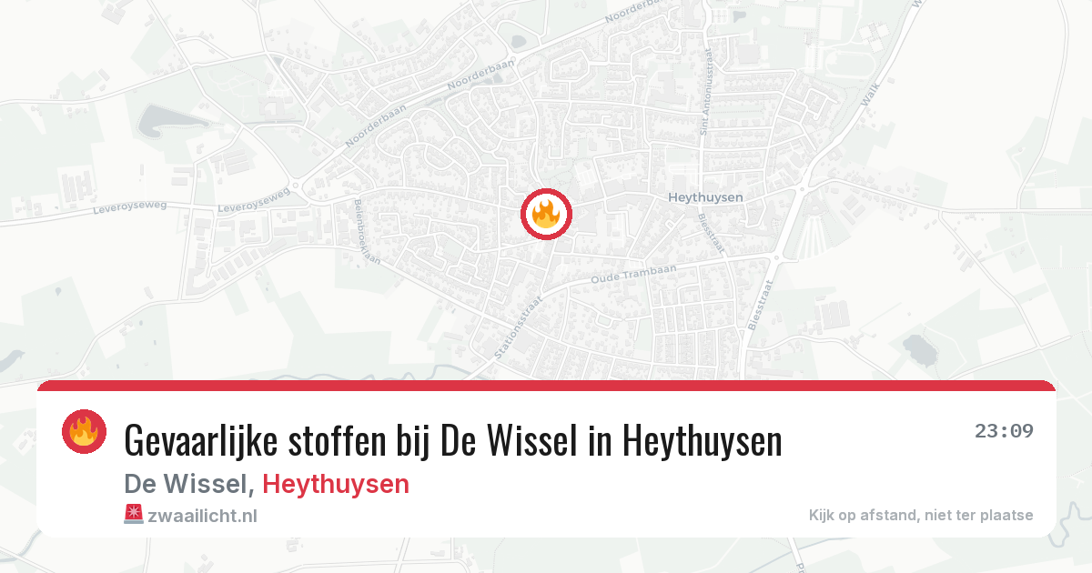 Gevaarlijke stoffen bij De Wissel in Heythuysen — 30 mrt 2026