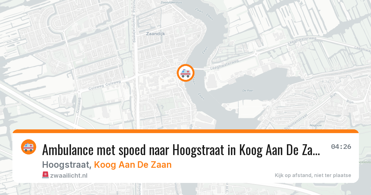 Ambulance met spoed naar Hoogstraat in Koog Aan De Zaan — 4 jul 2026