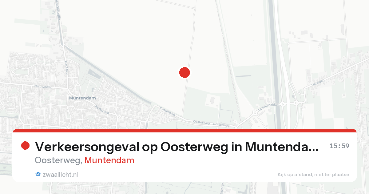 Verkeersongeval op Oosterweg in Muntendam — 19 aug 2026