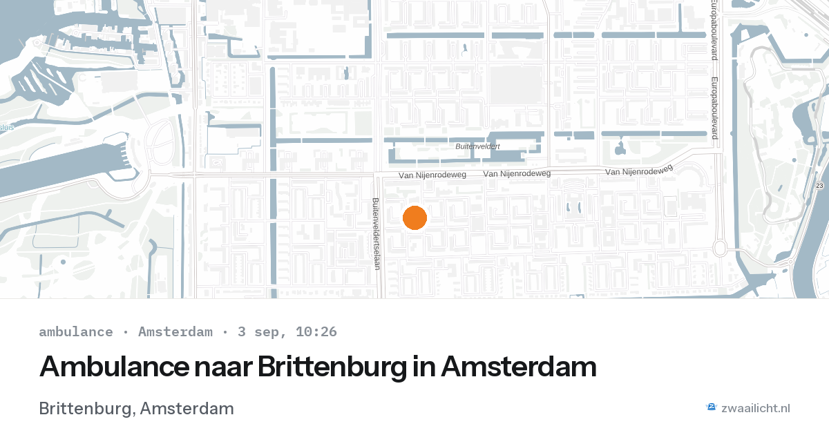 Ambulance naar Brittenburg in Amsterdam — 3 sep 2026