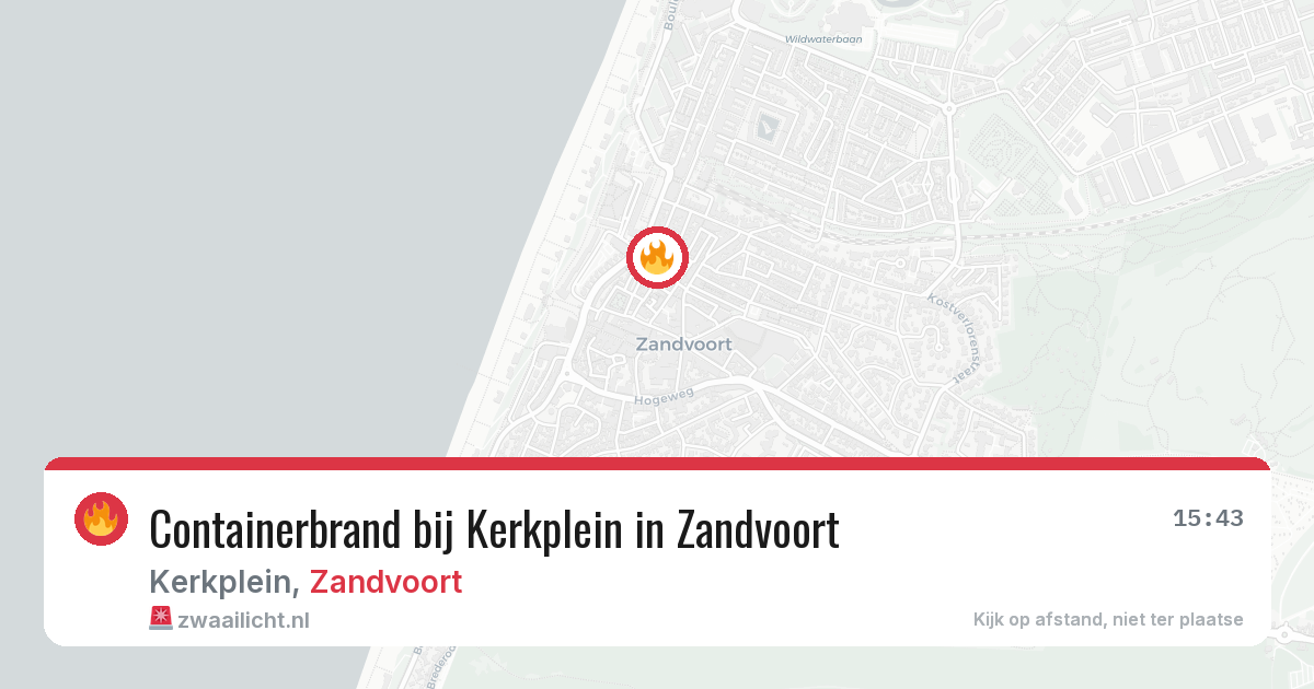 Containerbrand bij Kerkplein in Zandvoort — 13 jun 2026