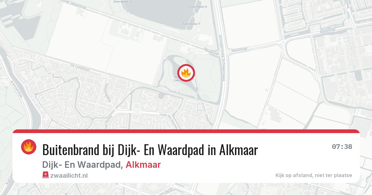 Buitenbrand bij Dijk- En Waardpad in Alkmaar — 12 aug 2026