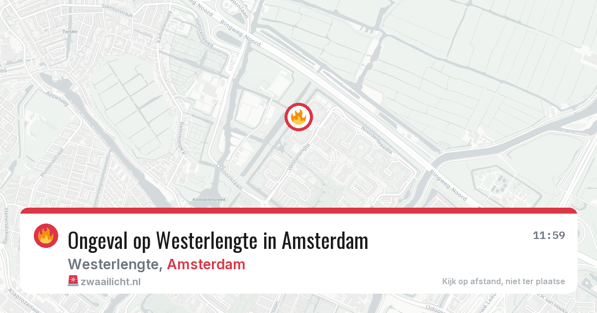 Ongeval op Westerlengte in Amsterdam — 13 aug 2026