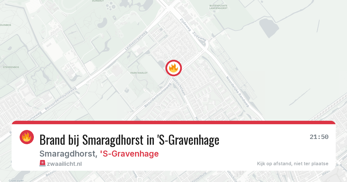 Brand bij Smaragdhorst in 'S-Gravenhage — 8 aug 2026