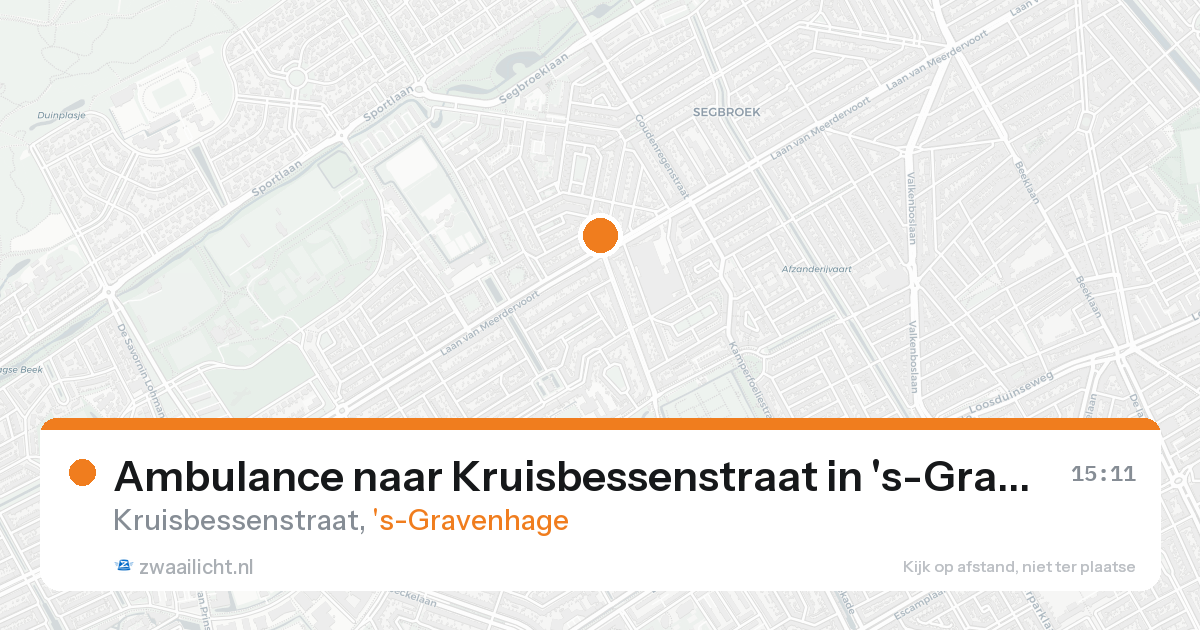 Ambulance naar Kruisbessenstraat in 's-Gravenhage — 17 aug 2026