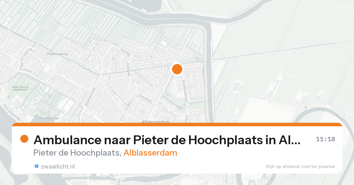 Ambulance naar Pieter de Hoochplaats in Alblasserdam — 23 aug 2026