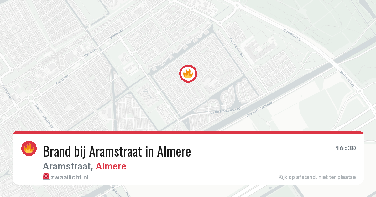 Brand bij Aramstraat in Almere — 28 mrt 2026