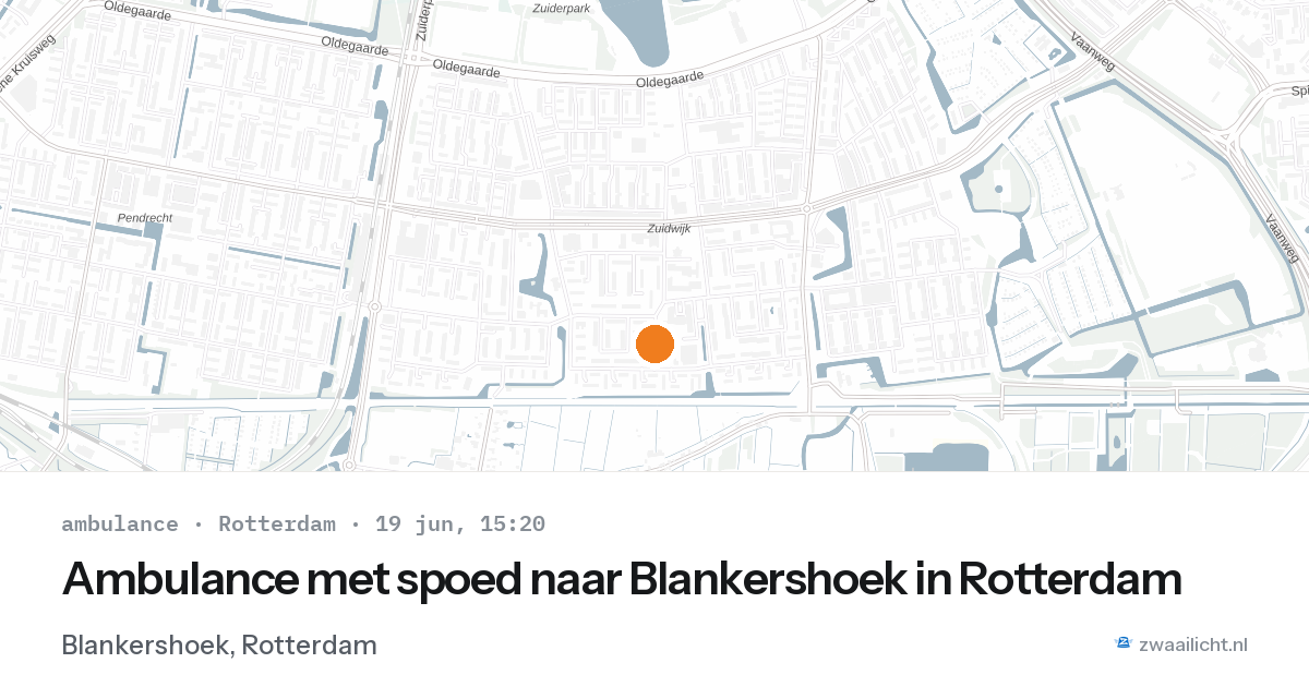 Ambulance met spoed naar Blankershoek in Rotterdam — 19 jun 2026