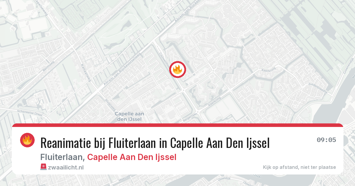 Reanimatie bij Fluiterlaan in Capelle Aan Den Ijssel — 23 mrt 2026