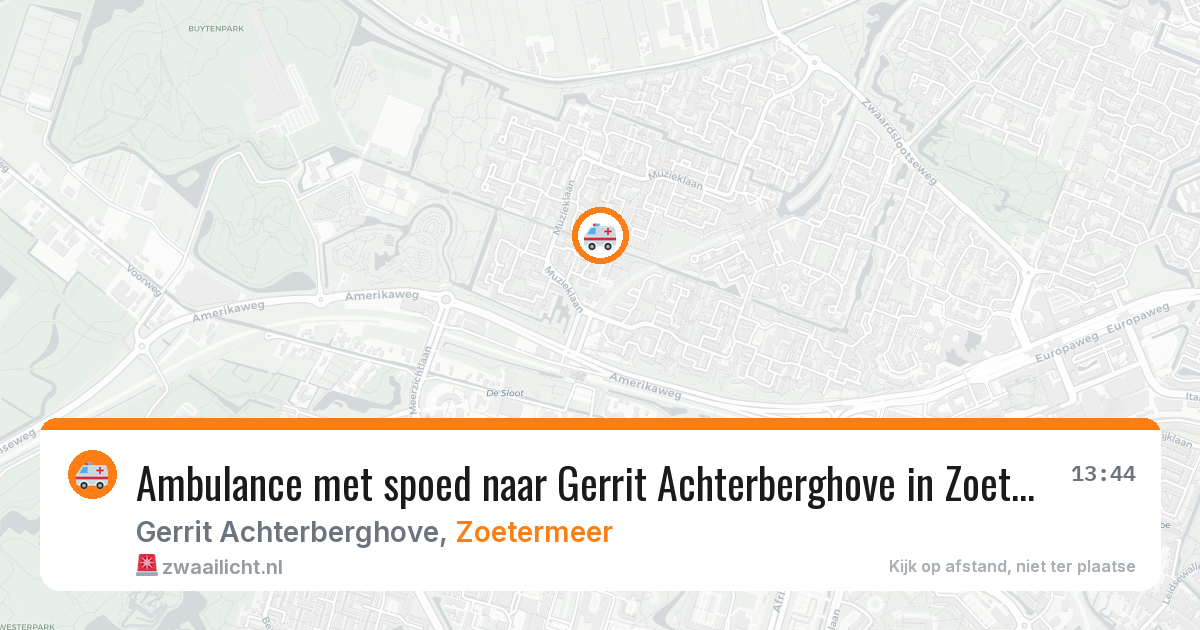 Ambulance met spoed naar Gerrit Achterberghove in Zoetermeer — 29 mei 2026