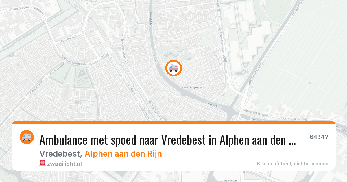 Ambulance met spoed naar Vredebest in Alphen aan den Rijn — 15 aug 2026