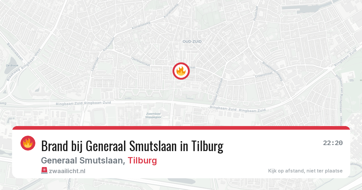 Brand bij Generaal Smutslaan in Tilburg — 1 aug 2026