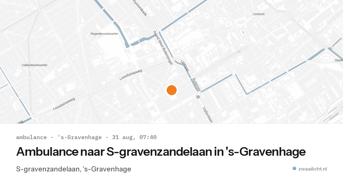 Ambulance naar S-gravenzandelaan in 's-Gravenhage — 31 aug 2026