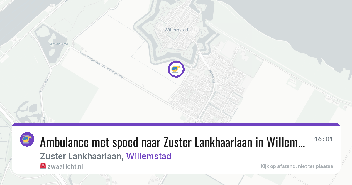Ambulance met spoed naar Zuster Lankhaarlaan in Willemstad — 30 jun 2026