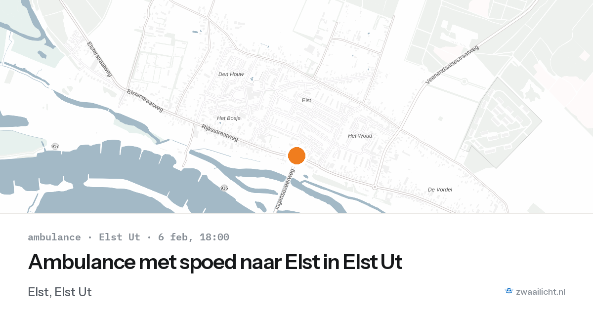 Ambulance met spoed naar Elst in Elst Ut — 6 feb 2026