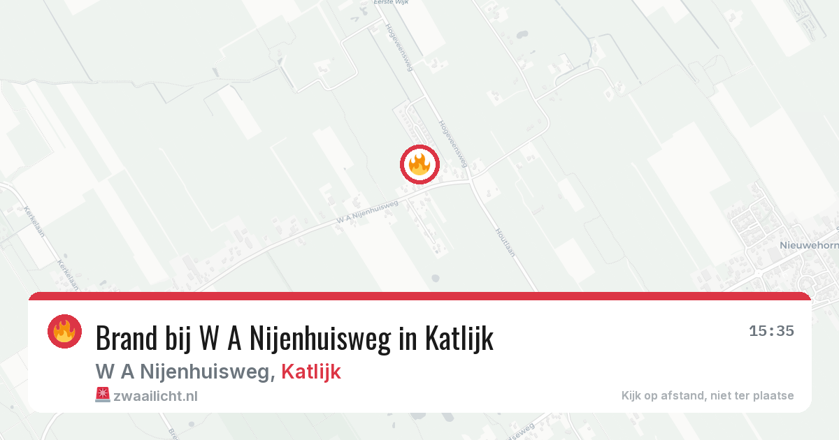 Brand bij W A Nijenhuisweg in Katlijk — 15 mrt 2026