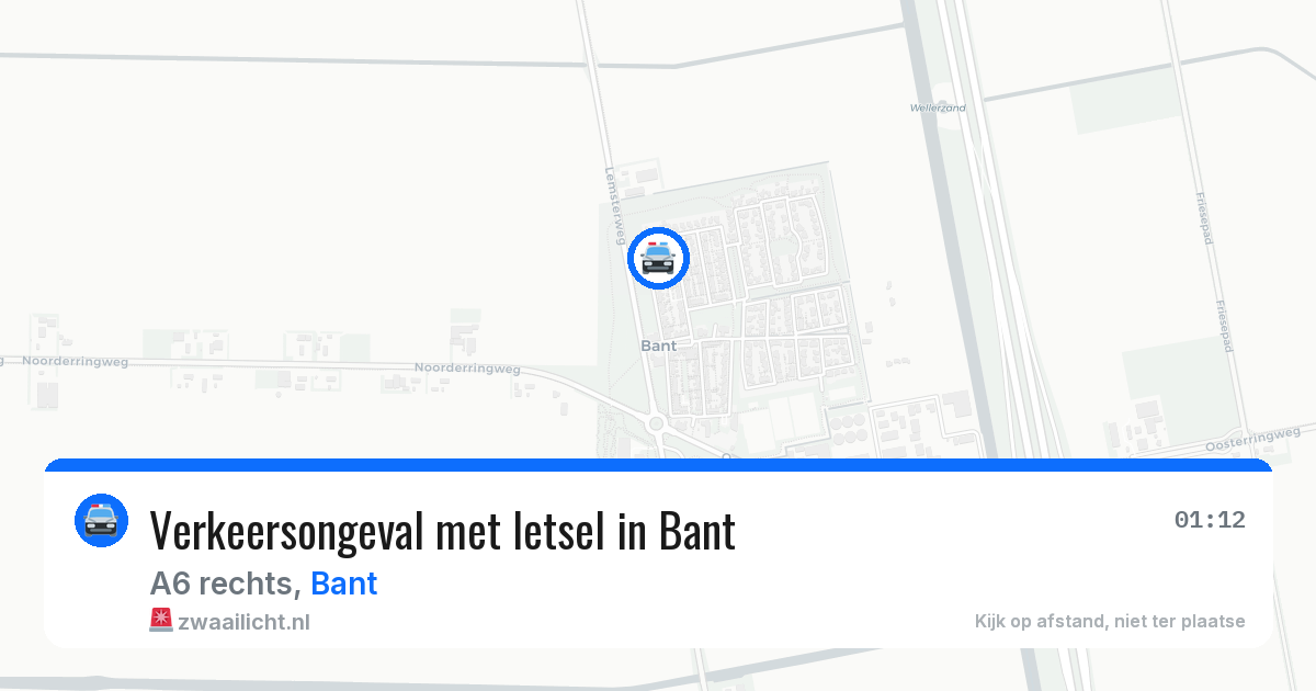 Verkeersongeval met letsel in Bant — 6 jul 2026