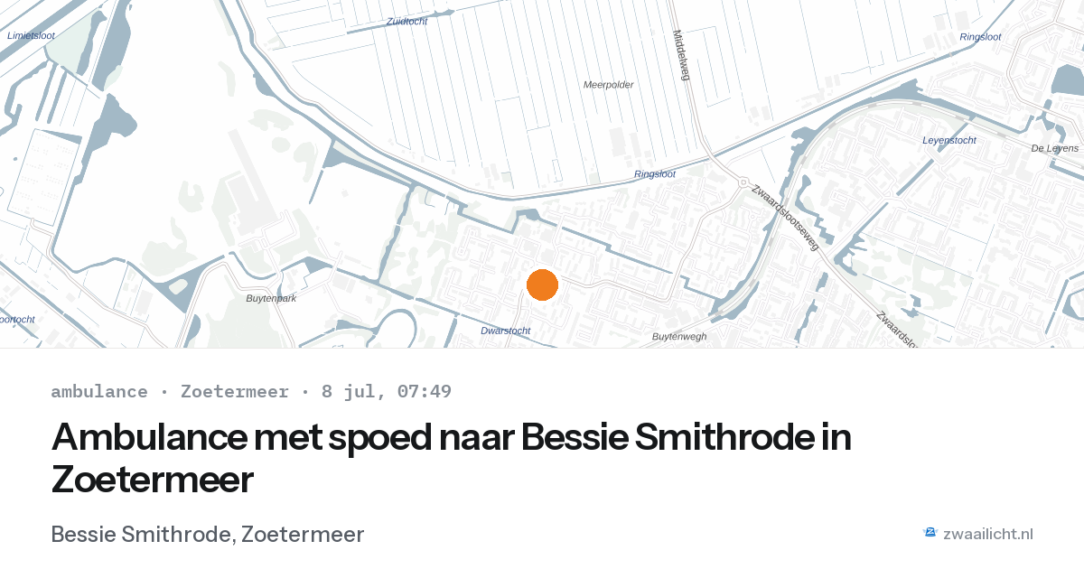 Ambulance met spoed naar Bessie Smithrode in Zoetermeer — 8 jul 2026