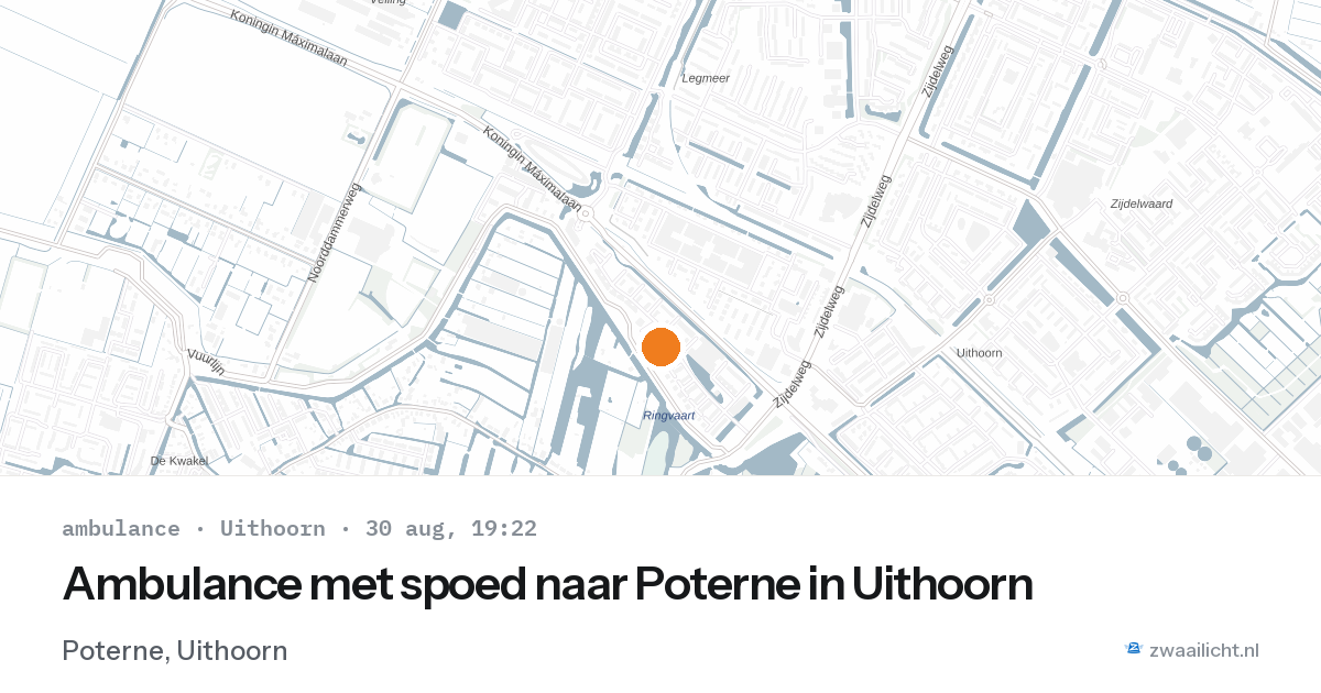 Ambulance met spoed naar Poterne in Uithoorn — 30 aug 2026