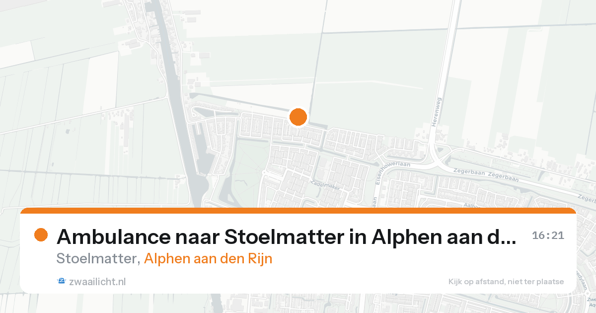 Ambulance naar Stoelmatter in Alphen aan den Rijn — 20 aug 2026