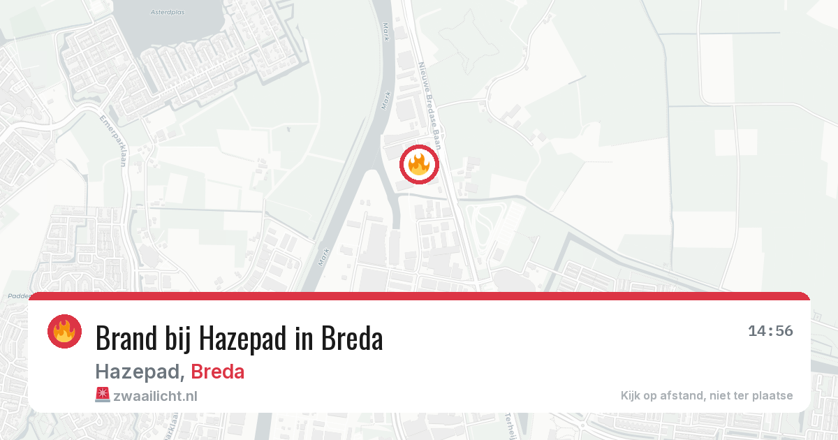Brand bij Hazepad in Breda — 15 jul 2026